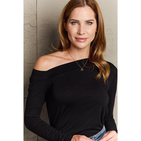 Culture Code Fall For You Full Size Asymetrical Neck Long Sleeve Top - Picture 5 of 10